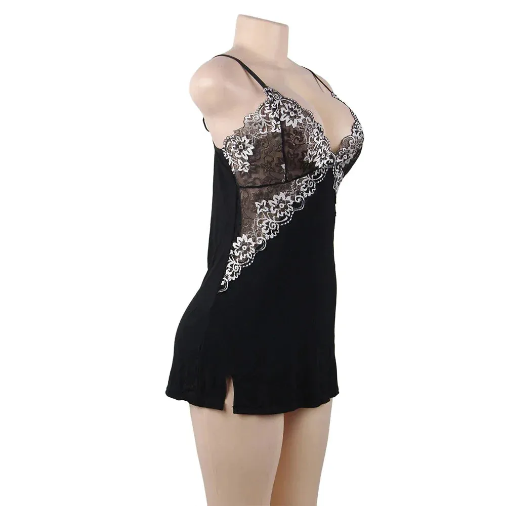 Lace Decoration Nightdress V-neck Modal Sleepwear Egypt with G String