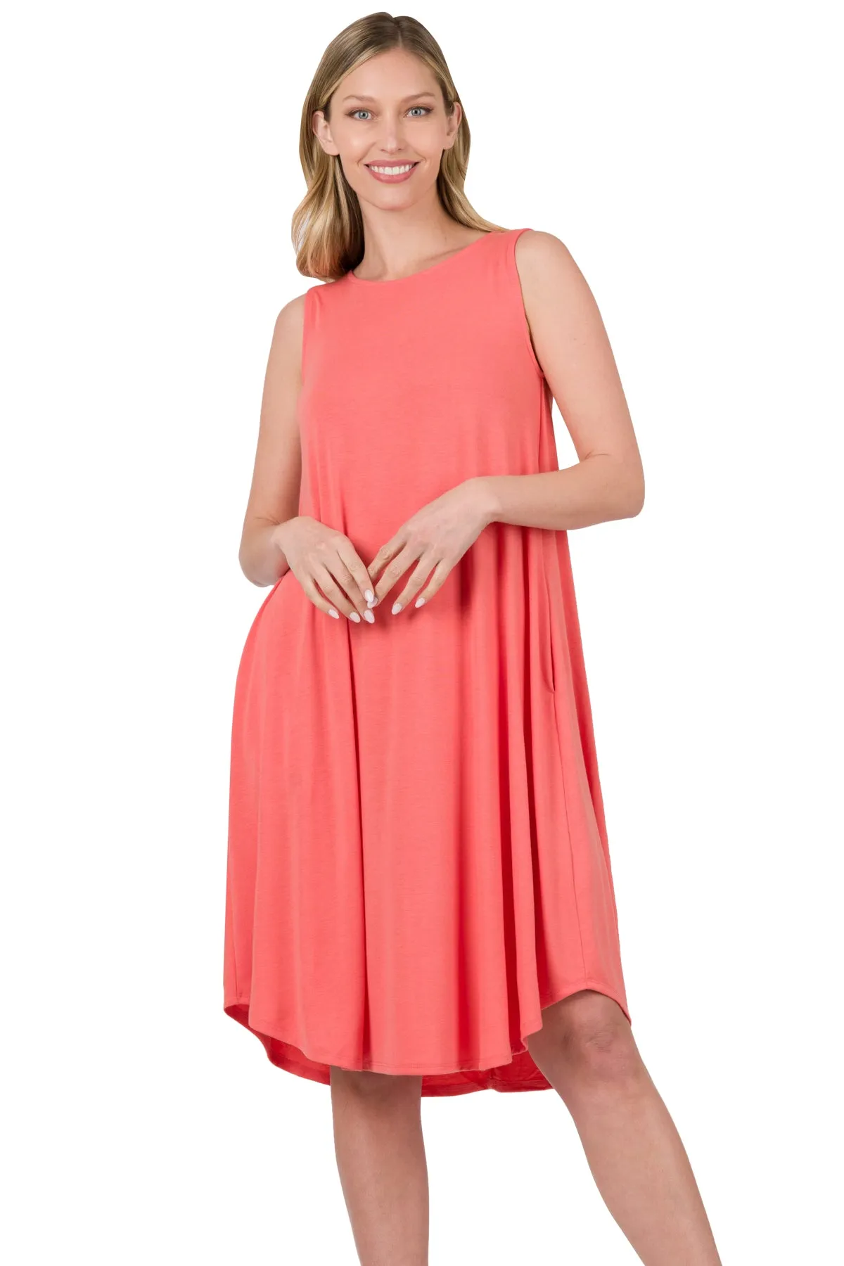 Simple is Always Best Midi Dress in Deep Coral