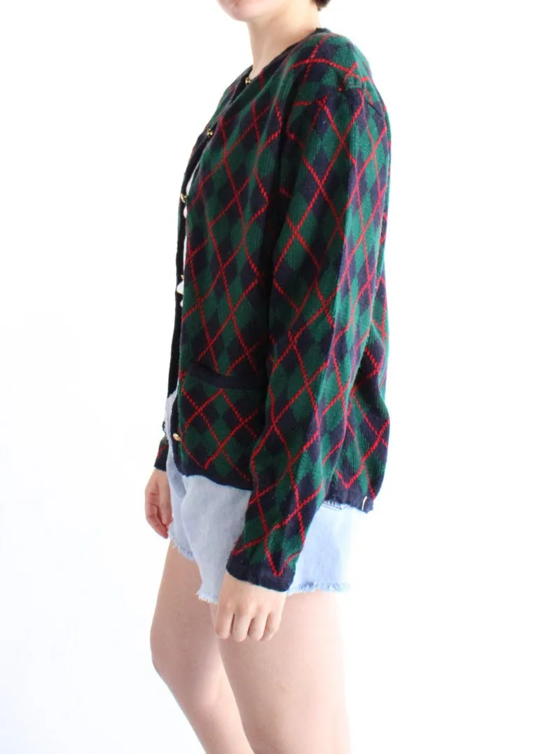 Vintage Argyle Cardigan S0697